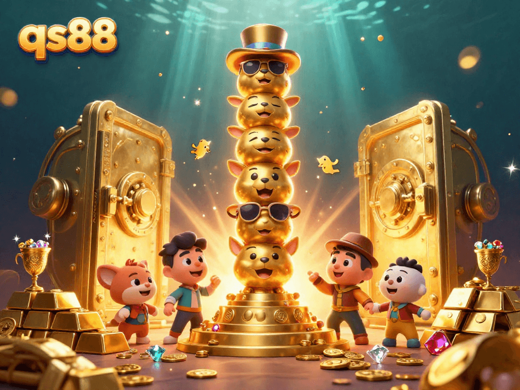 Engage in thrilling gaming experiences with qs88 as dynamic golden totem characters and sparkling treasures abound.