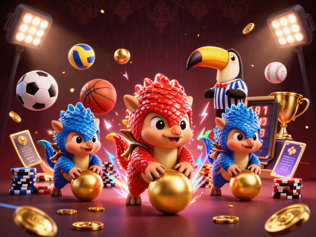 SHBET pangolins compete for golden coins in a vibrant casino scene filled with excitement.