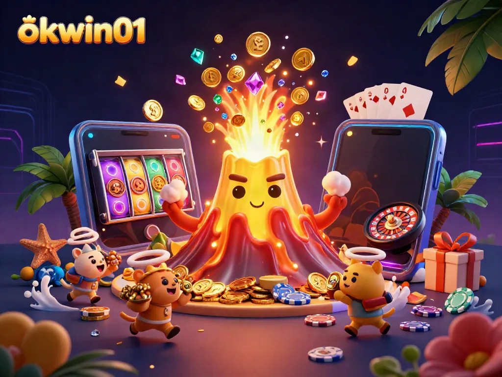 Spin to win with exciting features at okwin01's vibrant casino adventure featuring treasures and gaming action.