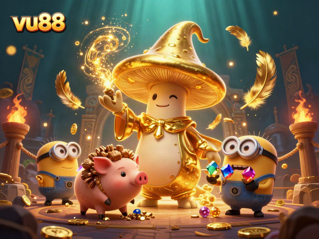 Spin and win with vu88 at this magical golden mushroom casino adventure!