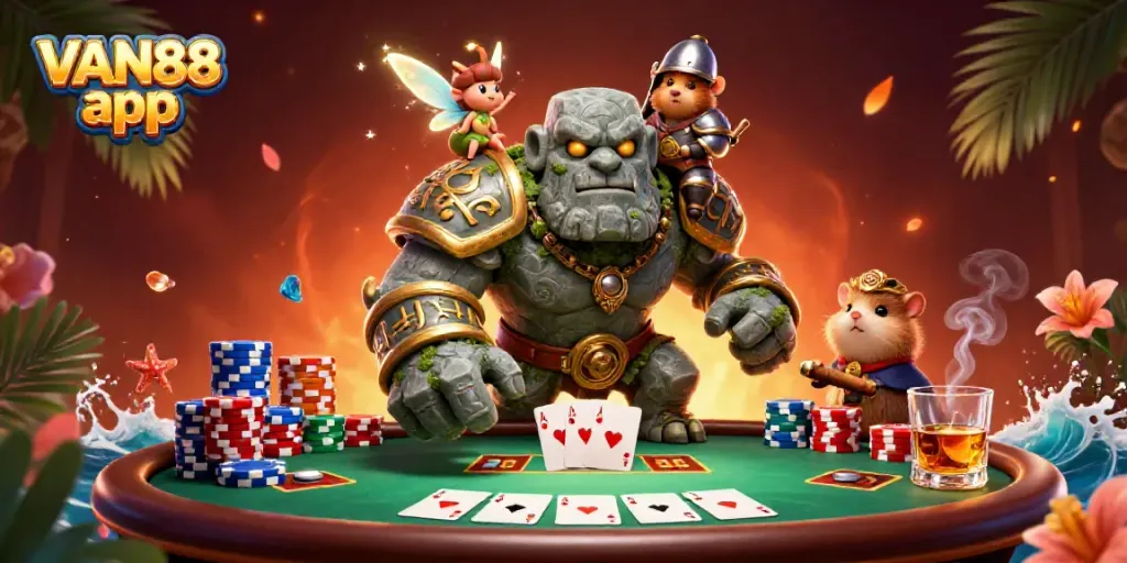 Experience thrilling gameplay with the VAN88 app, featuring dynamic poker elements and enchanting characters.