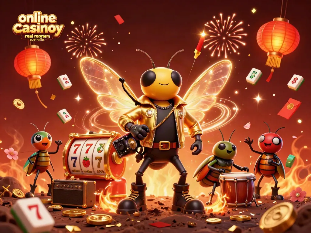 Experience thrilling gameplay with the online casino real money Australia featuring cartoon characters and casino elements.
