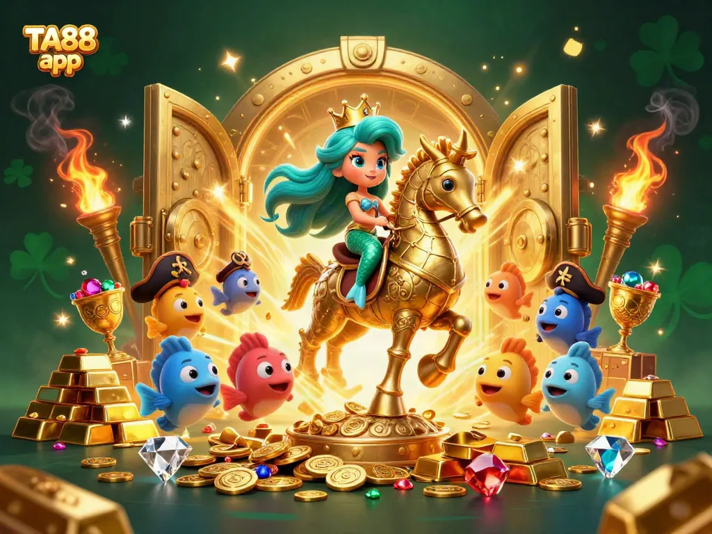 Engage in thrilling gameplay with the TA88 app featuring a vibrant underwater casino scene.