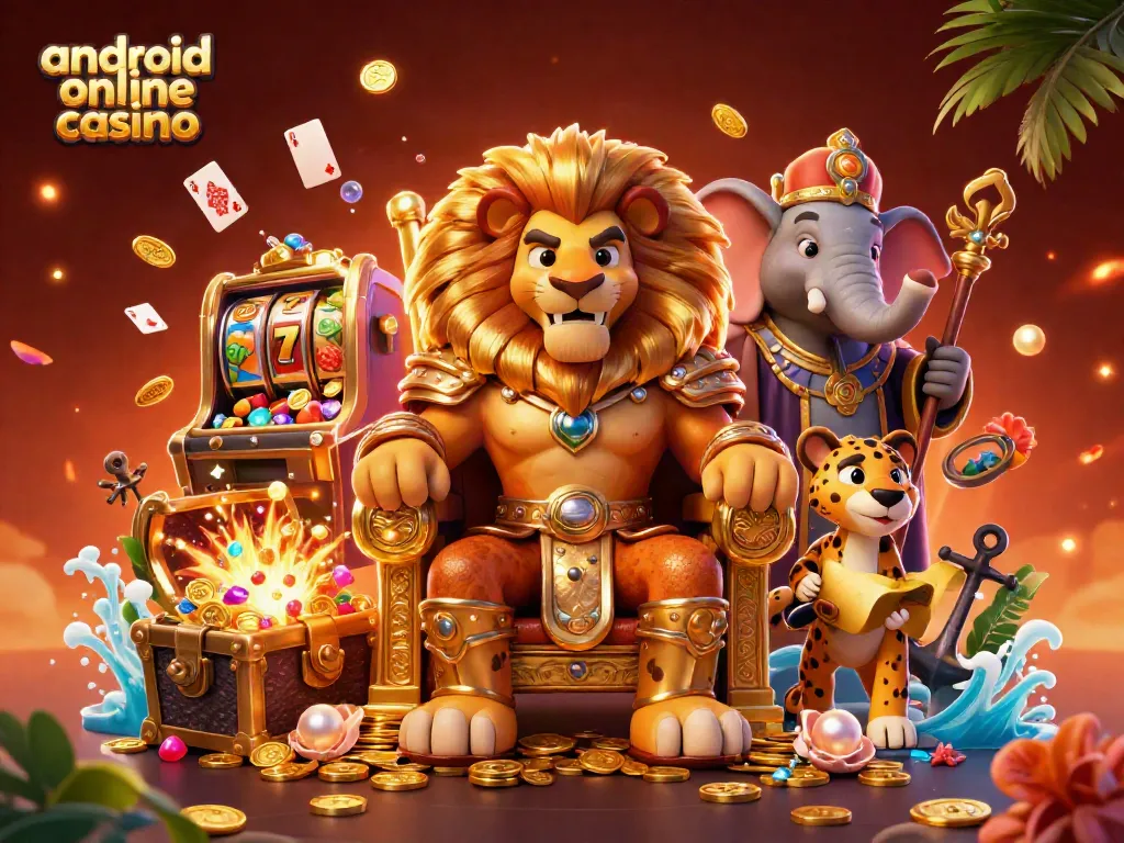 Experience thrilling spins at the android online casino with vibrant 3D characters and game elements.